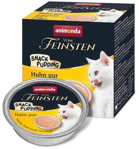 VOM FEINSTEN SNACK PUDDING POULET POUR CHATS MULTIPACK 3X85G