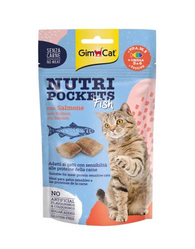 GIMCAT NUTRIPOCKETS FISH AND SALMON 60G