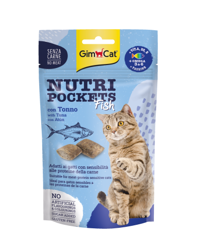 GIMCAT NUTRIPOCKETS WITH FISH AND TUNA 60G