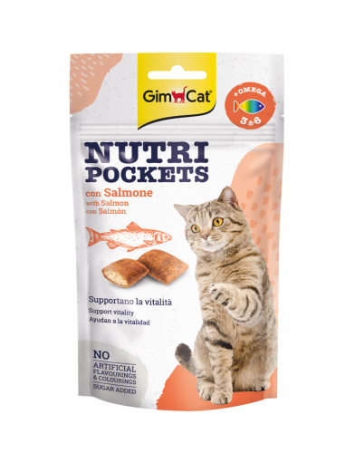 GIMCAT NUTRIPOCKETS WITH SALMON  60G