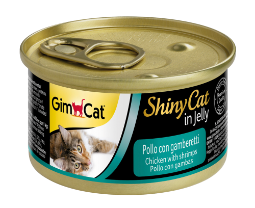 GIMCAT SHINY CAT COMPLEMENTARY FOOD FOR CATS CHICKEN AND SHRIMPS  IN JELLY 70G