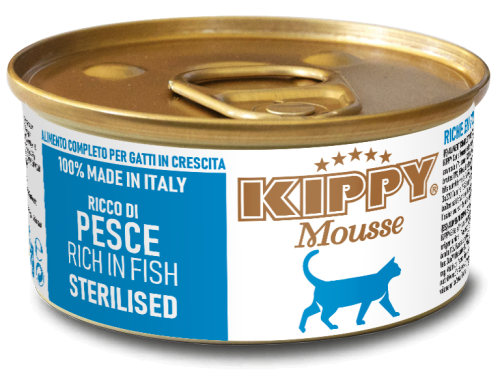 KIPPY MOUSSE FOR STERILISED CATS RICH IN FISH GRAIN FREE 85G
