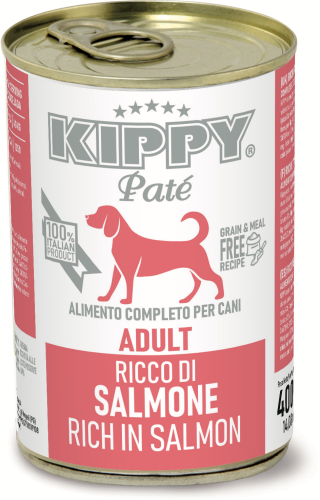 KIPPY PATE COMPLETE FOOD FOR ADULT DOGS RICH IN SALMON GRAIN FREE  400G